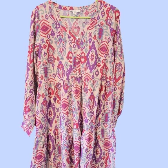 🌴Pink and Purple Tribal Pattern Dress Boho or Classic Western - Picture 1 of 5